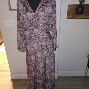 Paisley Long Sleeve Maxi Dress
